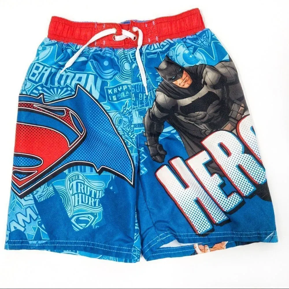 Batman V Superman Swim Trunks Sz 6/7